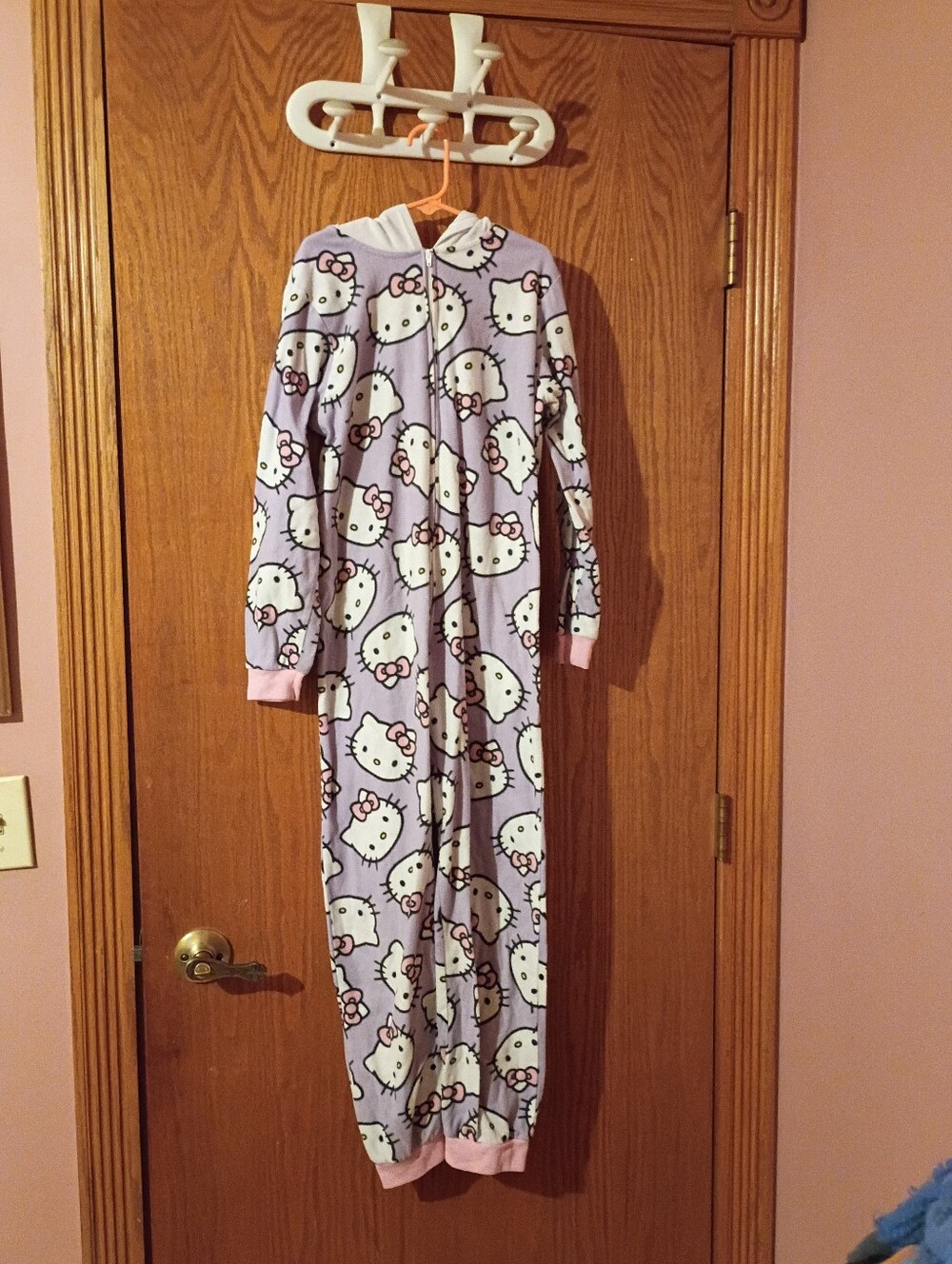 Hello Kitty Hooded Onesie Fleece Pajamas